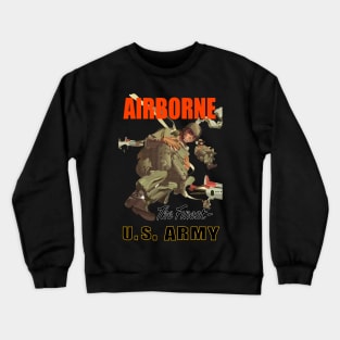 Airborne Poster wo Backgrnd Crewneck Sweatshirt